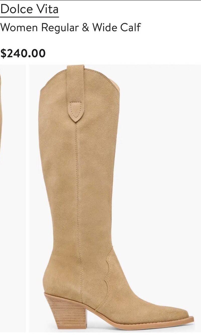DOLCE VITA Regy Western Boots Women's Size 6 Tan Taupe $240